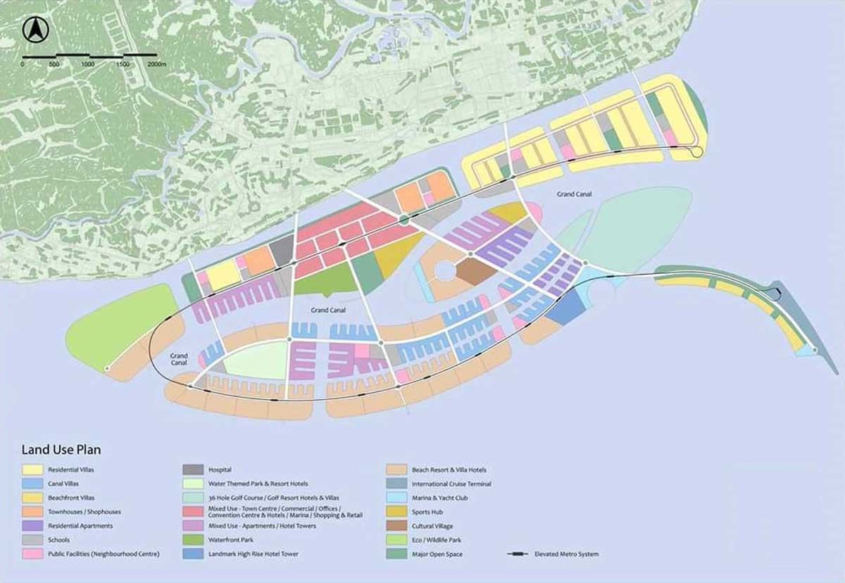 Mặt bằng quy hoạch của dự án Vinhomes Long Beach Cần Giờ được chia làm 04 phân khu